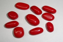 Red Coral Oval Cabachone